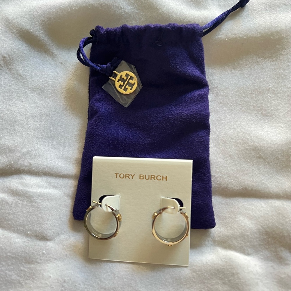 Tory Burch Miller Stud Hoop Earrings
